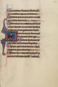 Initial D: A Man with a Sword Preparing to Kill Another Man; Bute Psalter, about 1285. Creator: Bute Master.