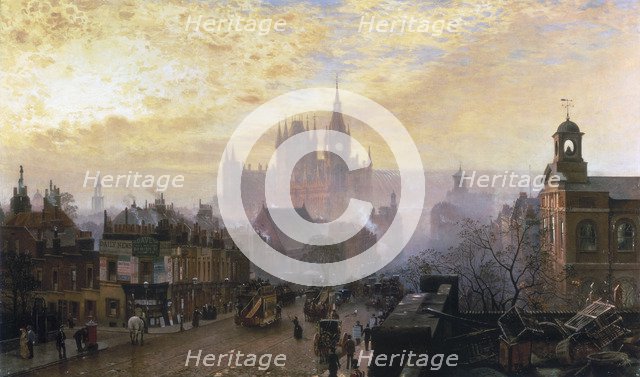 'From Pentonville Road looking West: Evening', 1884. Artist: John Scorrer O'Connor