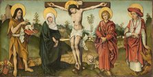 The Crucifixion with St John the Baptist and St Jerome, c1495-1500. Creator: Master of the Breidenbach Epitaph.