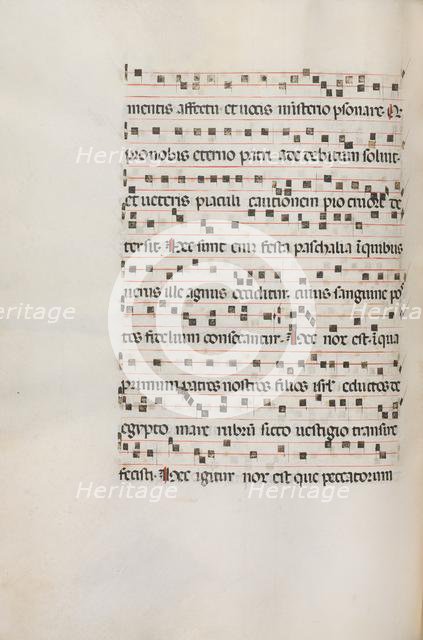 Missale: Fol. 154v: Music for "Exultet", 1469. Creator: Bartolommeo Caporali (Italian, c. 1420-1503).