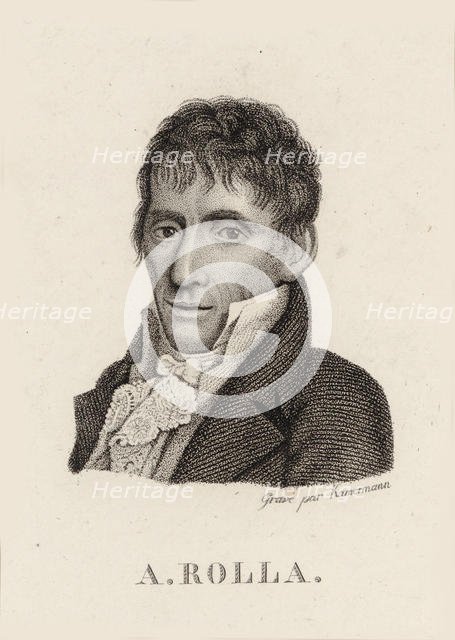 Portrait of the violinist and composer Alessandro Rolla (1757-1841) , 1790. Creator: Anonymous.