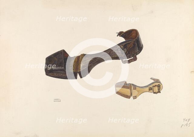 Woman's Clogs, c. 1938. Creator: Harry Grossen.