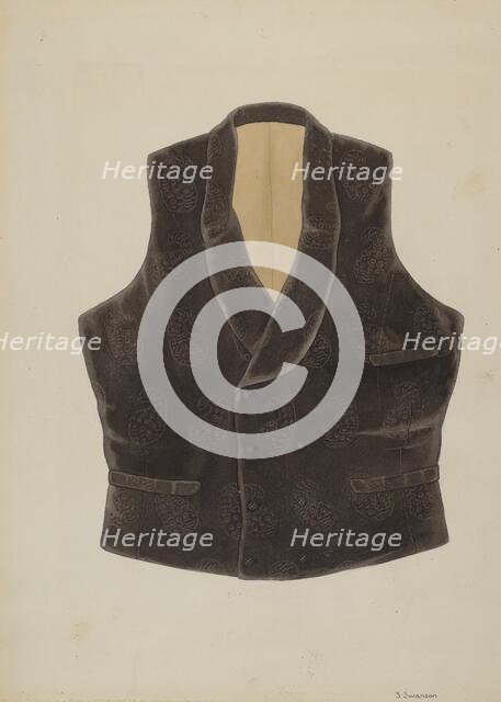 Waistcoat, c. 1936. Creator: Syrena Swanson.
