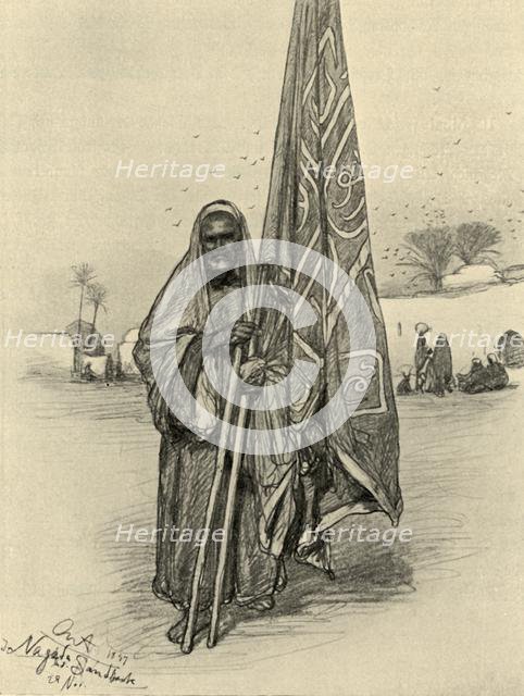 Man with flag, Nagada, Egypt, 1898. Creator: Christian Wilhelm Allers.