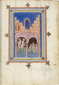 Miniature from De balneis puteolanis by Petrus de Ebulo, 14th century. Creator: Anonymous master.
