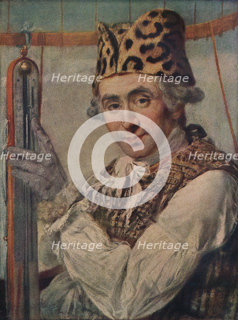Dr John Jeffries, American balloonist, 1786. (1911). Artist: Unknown