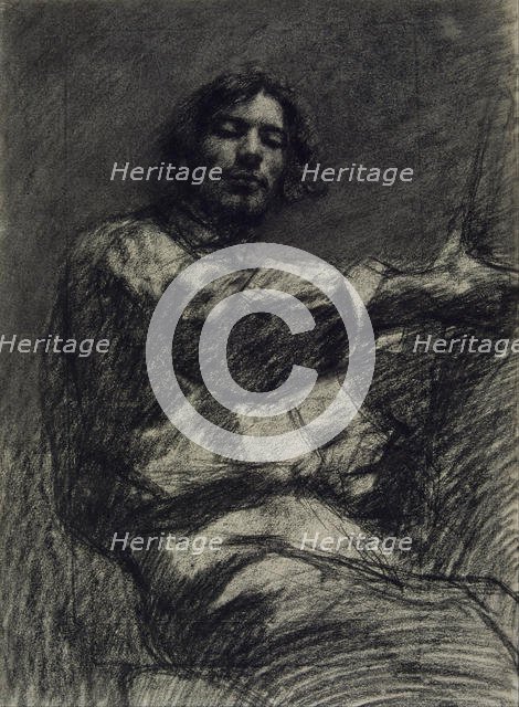 Young Man Sitting, Study. (Self-Portrait At the Easel), c. 1847. Artist: Courbet, Gustave (1819-1877)