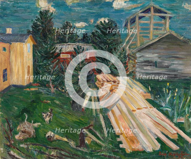 Building a House, 1932. Creator: Eric Hallstrom.