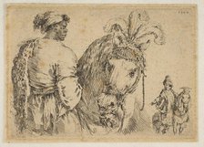 A Black Man Feeding a Horse, ca. 1662. Creator: Stefano della Bella.