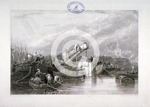 Construction of the Thames Tunnel, London, 1827. Artist: George Cooke