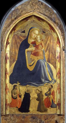 Virgin and Child with Saints John the Baptist, Dominic, Francis and Paul, c.1425. Artist: Angelico, Fra Giovanni, da Fiesole (ca. 1400-1455)
