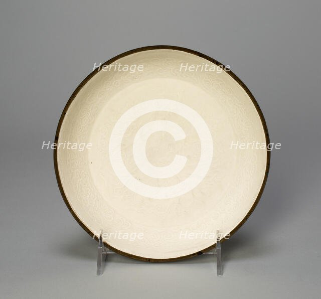 Dish with Dragons, Peonies, and Stylized Clouds, Song dynasty (960-1279). Creator: Unknown.