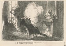 Ah! mon ami, comme cette cheminée fume ..., 19th century. Creator: Honore Daumier.