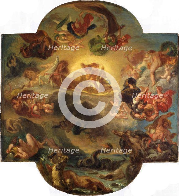 Apollon vainqueur du serpent Python, c. 1853. Creator: Delacroix, Eugène (1798-1863).