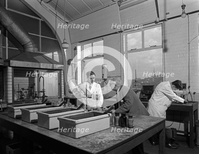 Laboratory, Edgar Allen Steel foundry, Sheffield, South Yorkshire, 1962. Artist: Michael Walters