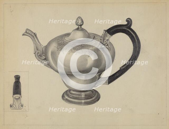 Silver Teapot, c. 1936. Creator: Aaron Fastovsky.