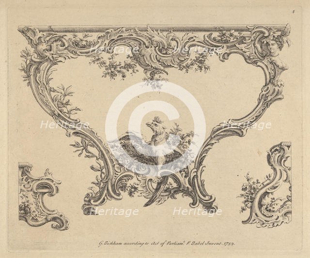 Design for a Console Table, 1752. Creator: Pierre Edme Babel.