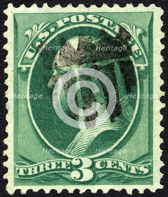 3c Washington with small shield single, c. 1873. Creator: Unknown.