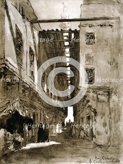 Souks, Cairo, 1928. Artist: Louis Cabanes