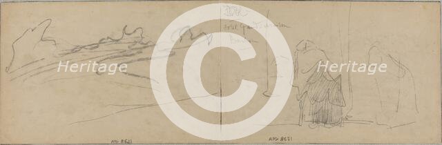 Studies of Clouds and an Old Woman. Creator: Felix Hilaire Buhot.