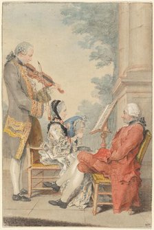 Monsieur and Madame Blizet with Monsieur Le Roy the Actor, c. 1765. Creator: Louis de Carmontelle.