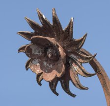 Iron flower head, Shrewsbury Flaxmill Maltings, Shropshire, 2019. Creator: Steven Baker.