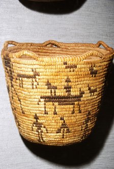 North American Indian Salish Basket. Artist: Unknown.