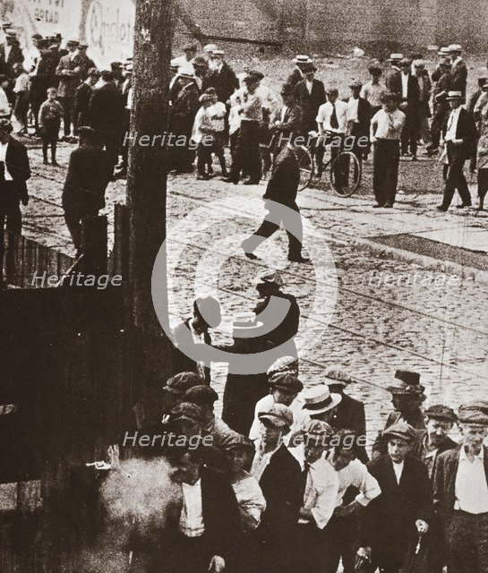 Riot during a strike by Standard Oil workers, Bayonne, New Jersey, USA, 1915. Artist: Unknown