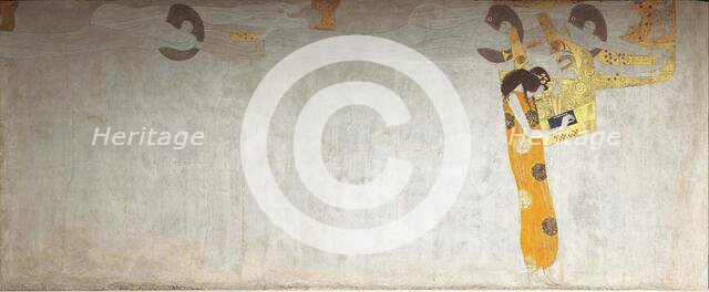 The Beethoven Frieze: "The Longing for Happiness Finds Appeasement in Poetry", Panel 7, 1901. Creator: Klimt, Gustav (1862-1918).
