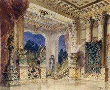 Stage design for the opera The scarlet Rose by N. Krotkov, 1884. Artist: Polenov, Vasili Dmitrievich (1844-1927)