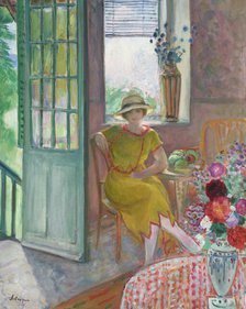 Jeune femme dans un intérieur fleuri, 1920-1923. Creator: Lebasque, Henri (1865-1937)