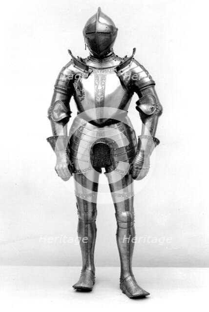 Armour from a Small Garniture for Field and Tournament, German, Nuremberg, dated 1548. Creator: Kunz Lochner.