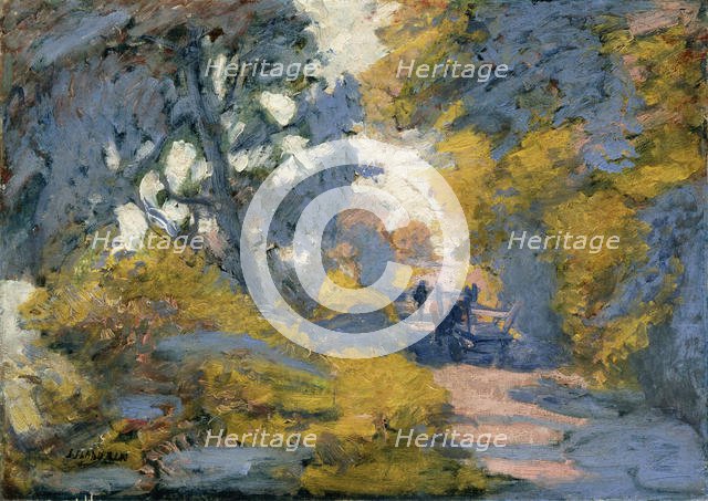 'A Sunlit Road', late 19th or 20th century.  Artist: Jules Leon Flandrin