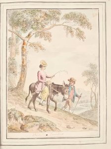 Florentine Travellers, leaf from 'A Collection of Dresses by David Allan Mostly from Nature', 1776. Creator: David Allan.