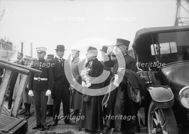 Allied Commission To U.S. Boarding Mayflower For Trip To Mount Vernon: Admiral F.F. Fletcher, 1917. Creator: Harris & Ewing.