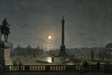 'Trafalgar Square by Moonlight', c1865. Artist: Henry Pether