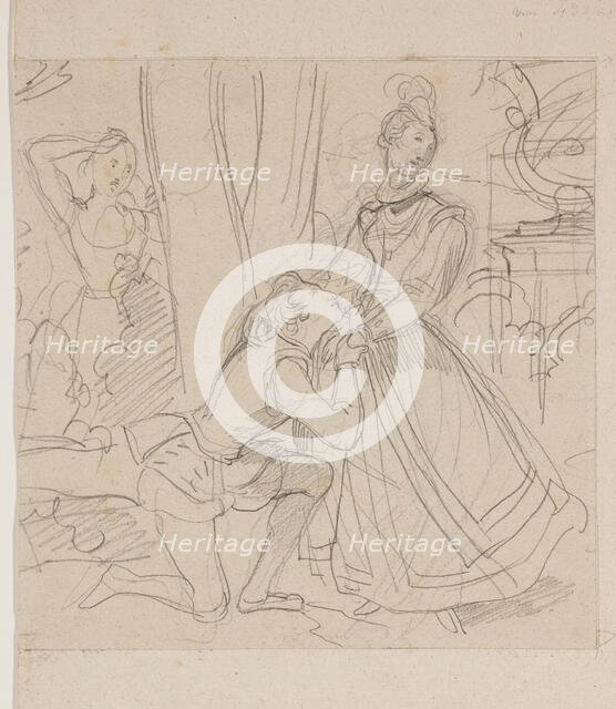 Mary, Queen of Scots and Rizzio, between 1800 and 1857. Creator: Achille Deveria.