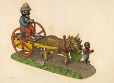 Toy Bank: Donkey and Cart, c. 1941. Creator: Isidore Danziger.