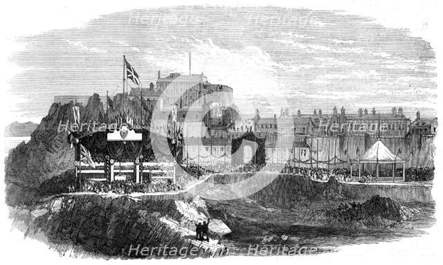 Laying the foundation-stone of new harbour works at Jersey, 1872. Creator: Unknown.