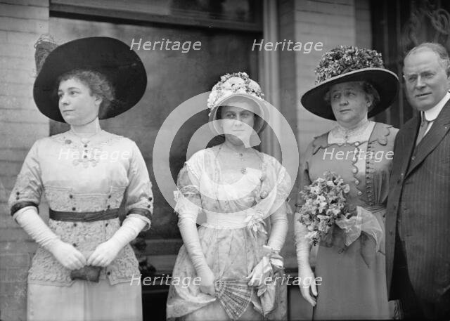 Dolly Madison Breakfast - Mrs. H.D. Clayton; Mrs. Bedell Parker; Mrs. W.J. Bryan; Norman Mack, 1912. Creator: Harris & Ewing.