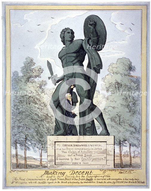 'Making decent!! A hint to the society for the suppression of vice...', 1822. Artist: George Cruikshank