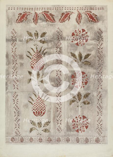 Stencilled Wall, 1935/1942. Creator: Mildred E Bent.