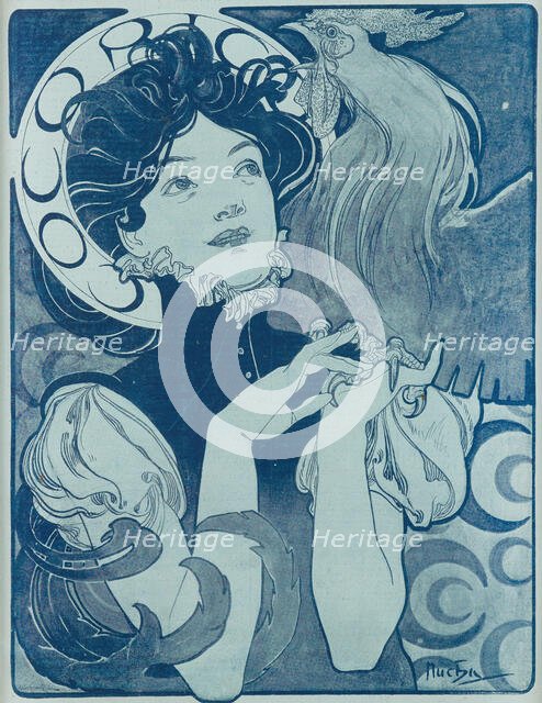 Cocorico magazine title , c. 1898. Creator: Mucha, Alfons Marie (1860-1939).