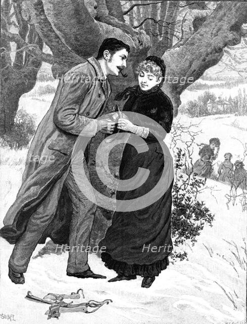 Striking A Match, drawn by S. G. M'Cutcheon, 1883. Creator: T. S. Bayley.