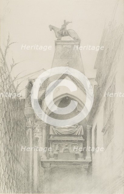Study of the Tomb of Can Grande della Scala at Verona, May-August 1869. Artist: John Ruskin.
