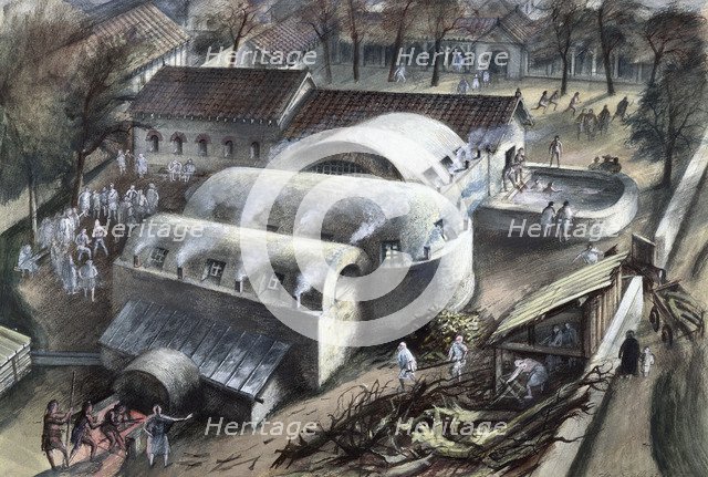 Roman baths at Cheapside, London, late 1st-2nd century. Artist: Unknown