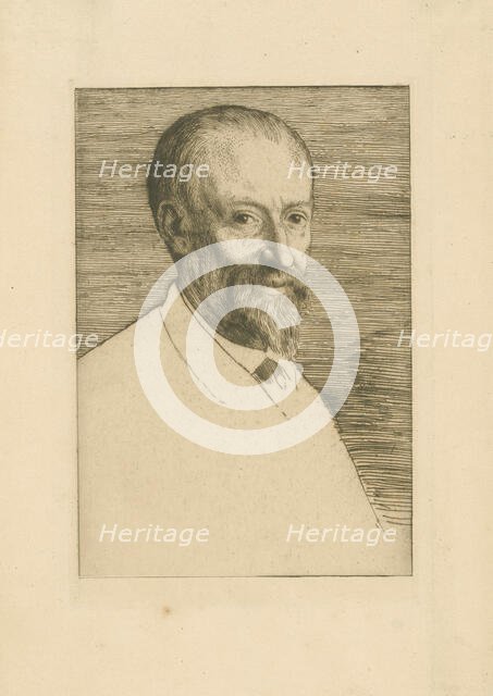 Portrait of Auguste Poulet-Malassis (1825-1878). Creator: Legros, Alphonse (1837-1911).