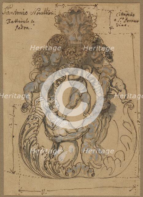 Door Knocker with Triton, Nereid, and Putti, late 17th or early 18th century. Creator: Unknown.