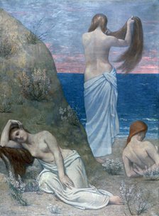 'Young Girls by the Sea', before 1894. Artist: Pierre Puvis de Chavannes