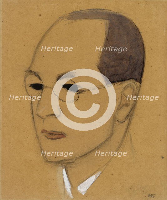 Portrait of Jalo Sihtola, sketch, 1928. Creator: Helene Schjerfbeck.